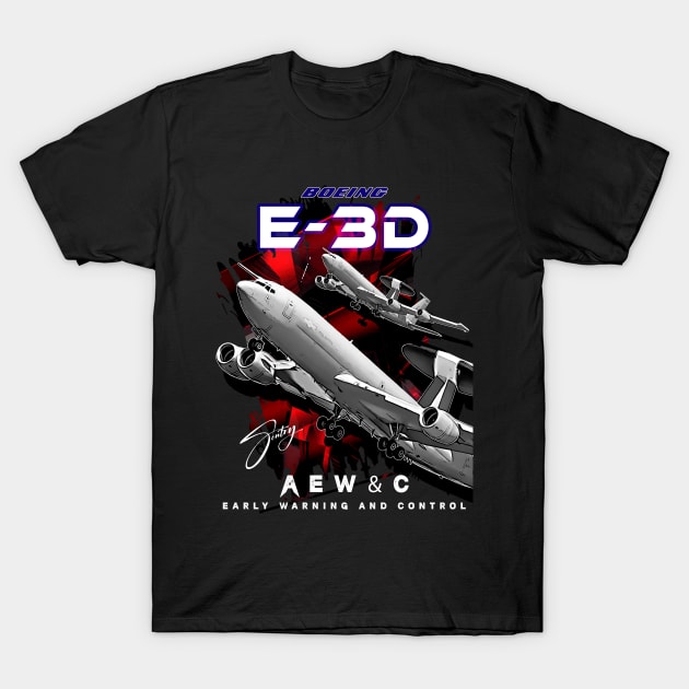 Boeing E-3 Sentry  AEW&C Aircraft T-Shirt by aeroloversclothing